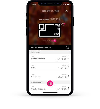 puedes pagar todas tus compras con tu tarjeta EVO con EVO Wallet con tu dispositivo