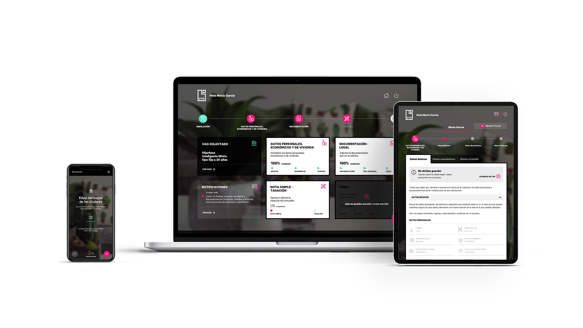 Hipoteca Digital de EVO Banco en diferentes dispositivos